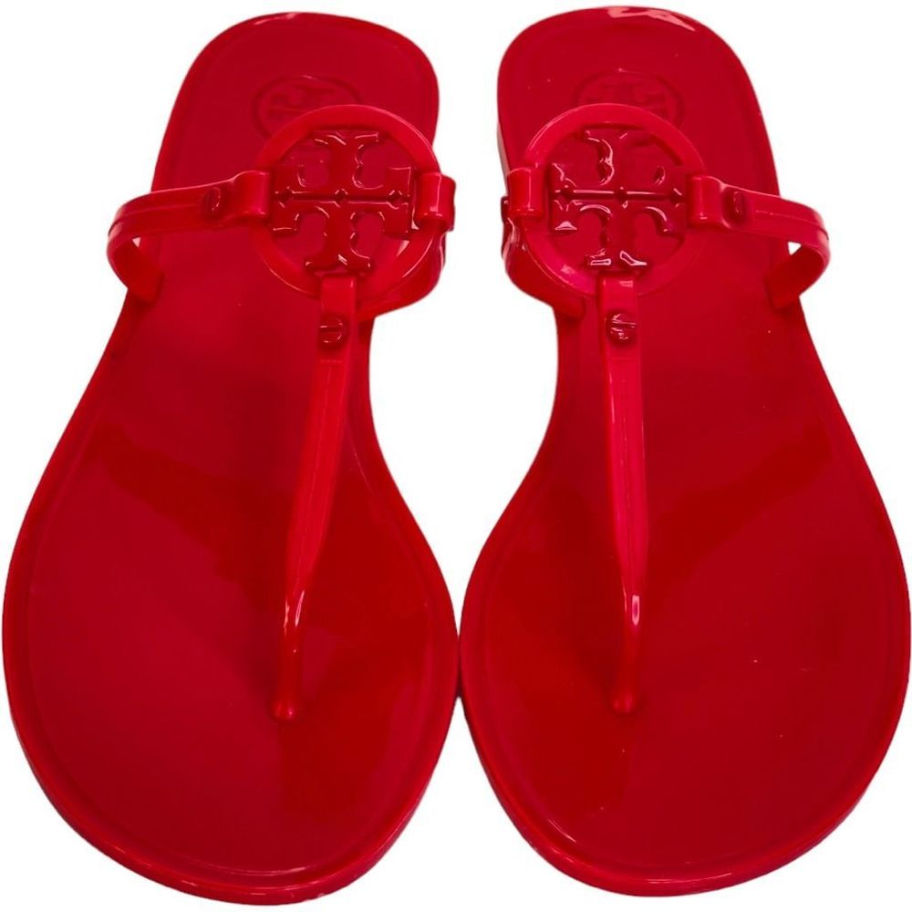 Tory Burch Womens Roxanne Jelly T-Strap Sandals Pink Medallion 8 M, worn once.